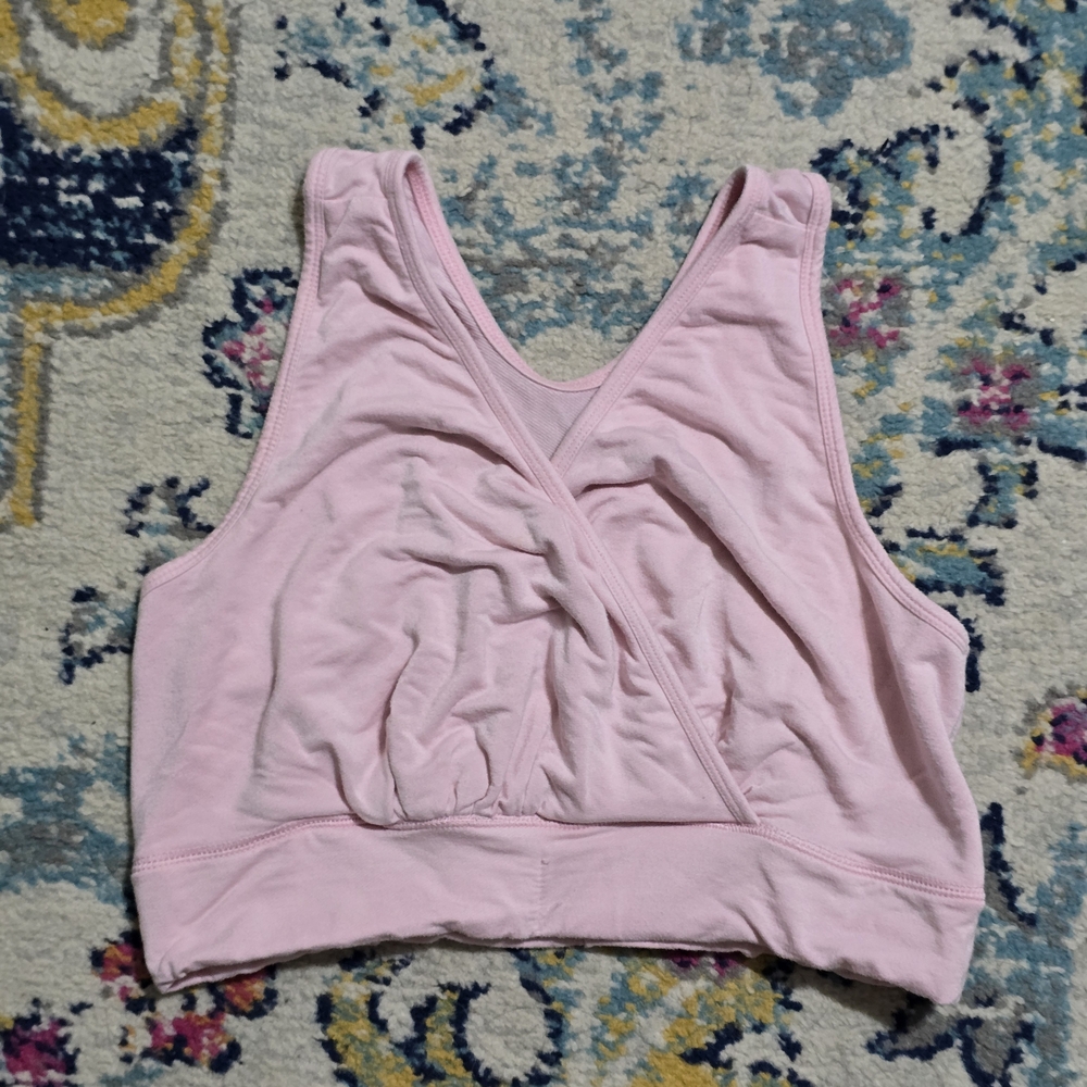 Kindred Bravely French Terry Racerback Nursing & Sleep Bra, Soft Pink, XL Busty